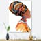 Designart - African American Woman with Turban I - Modern Canvas Wall Art Print